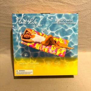 Float Life by Funboy Retro Swirl Pool Float Lounger Floatie Swimming Water Sun